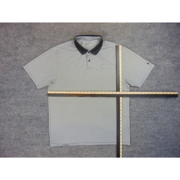 Belfair‎ Golf Shirt Mens Large Loose Fit Black White Stripe Underarmour - Picture 4 of 8